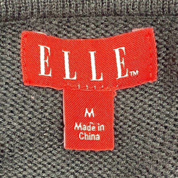 ELLE Black Short Sleeve Ruffled Blouse Size Medium - Picture 8 of 11